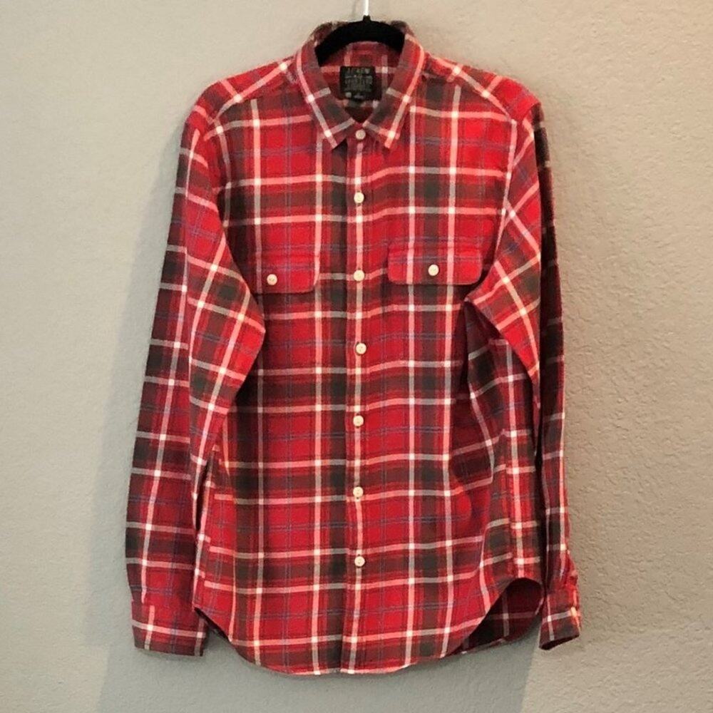 J. Crew Trade & Co. Sporting Goods Men's Size Medium Red Plaid Shirt